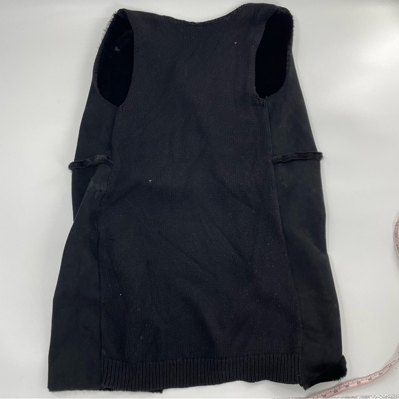 Christina Faux Fur and Suede Long Sweater Vest, L - Picture 7 of 8